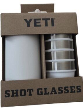 Yeti Shot Glass Set W Canister NEW White